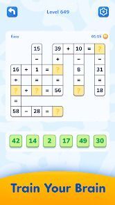 Math Crossword 数字ゲーム, ナンバーパズルの画像