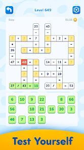 Math Crossword 数字ゲーム, ナンバーパズルの画像