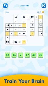 Math Crossword 数字ゲーム, ナンバーパズルの画像