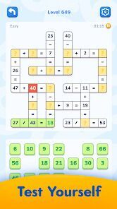 Math Crossword 数字ゲーム, ナンバーパズルの画像