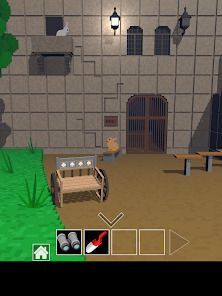 脱出ゲーム　道とベンチの画像