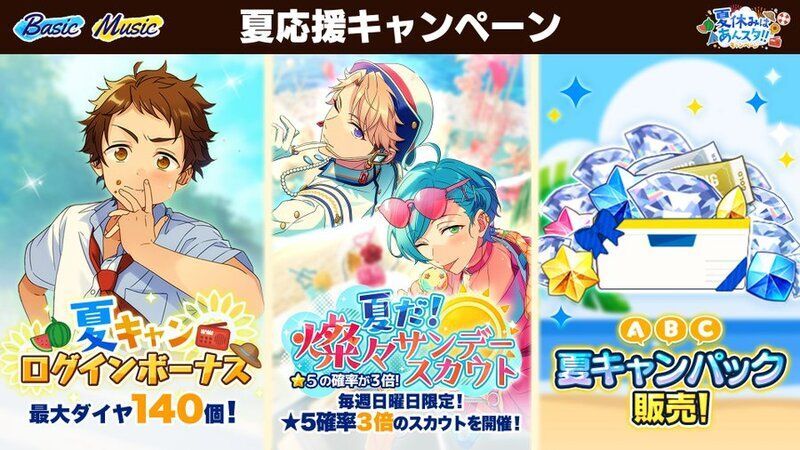 あんスタmusic 夏休みはあんスタ キャンペーンまとめ あんスタmusic攻略wiki Gamerch