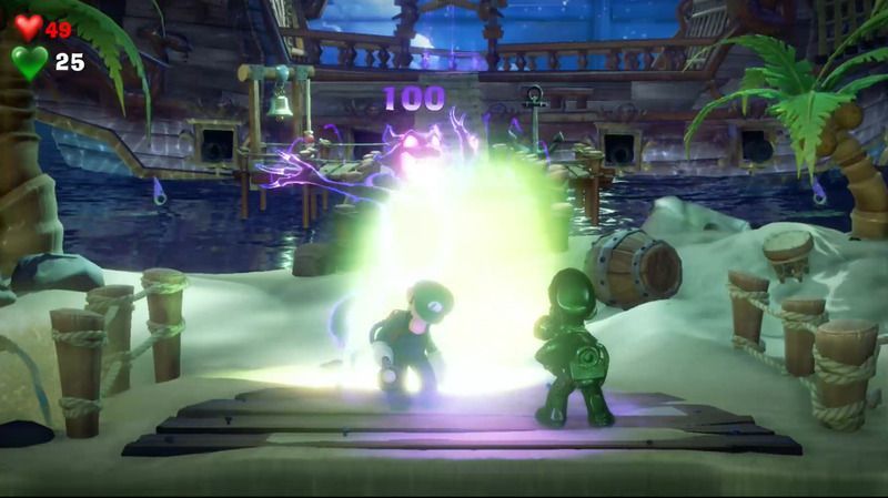 グーイージと強力してオバケネコを倒す