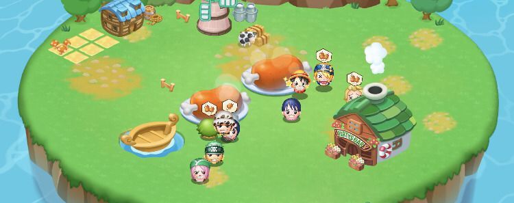 デコレー島のごはんあげ画面