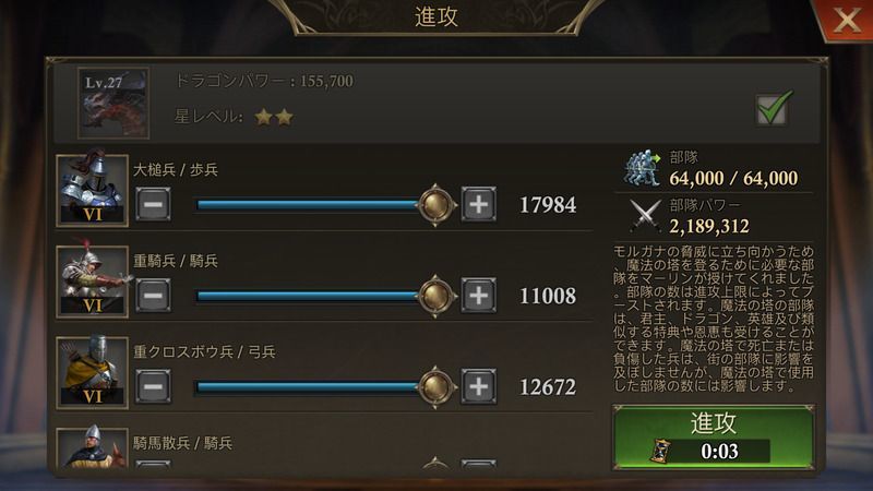 部隊の進攻上限