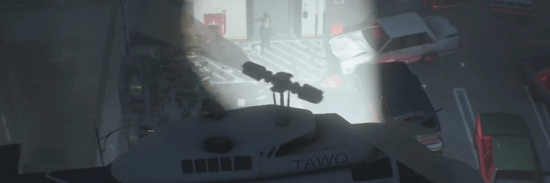 駐車場屋上へ向かう