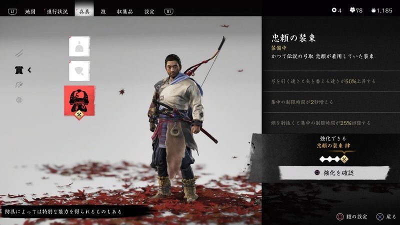 忠頼の装束