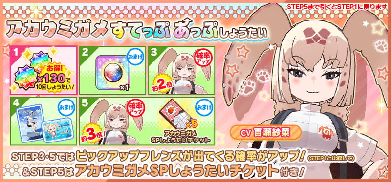 アカウミガメすてっぷあっぷしょうたい　すてっぷ画像