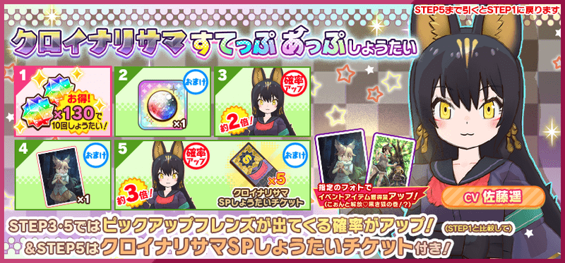 クロイナリサマすてっぷあっぷしょうたい　すてっぷ画像