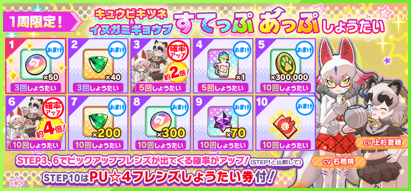 1周限定!すてっぷあっぷしょうたい