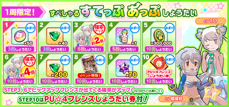 1周限定!すてっぷあっぷしょうたい