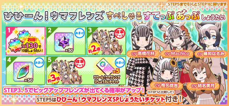 ひひーん!ウマフレンズすぺしゃるすてっぷあっぷしょうたい すてっぷ画像