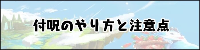 付呪のやり方と注意点