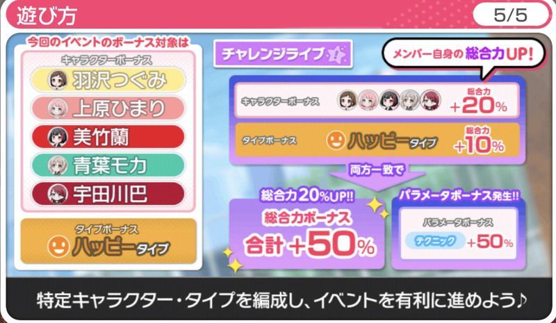 ボーナス対象メンバーを編成しよう