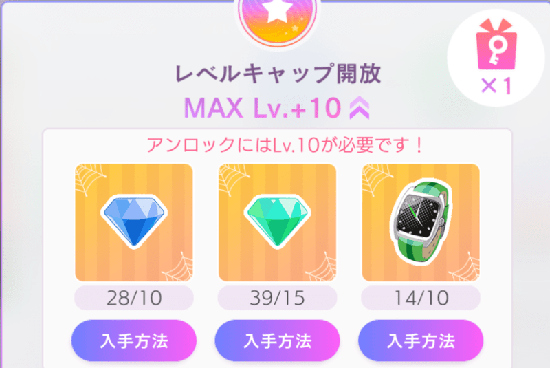 レベルキャップ解放