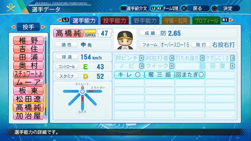 パワプロ21 髙橋 純平選手の能力 パワプロ21 攻略 Gamerch