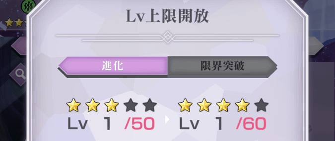 レベル上限アップ