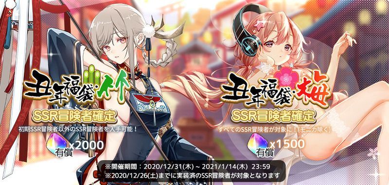 有償ガチャ「SSR確定福袋募集」