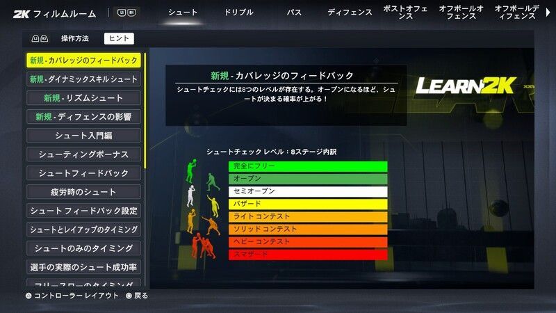 シュートチェックの影響を受ける