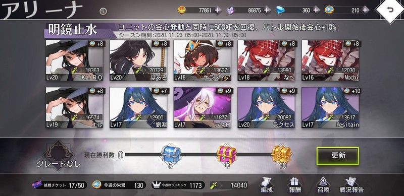 アリーナに挑戦して報酬を獲得