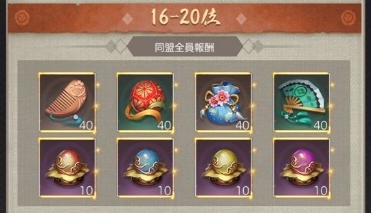 全サーバ同盟奉行所順位戦16-20位