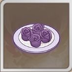 ムラサキイモの花形饅頭