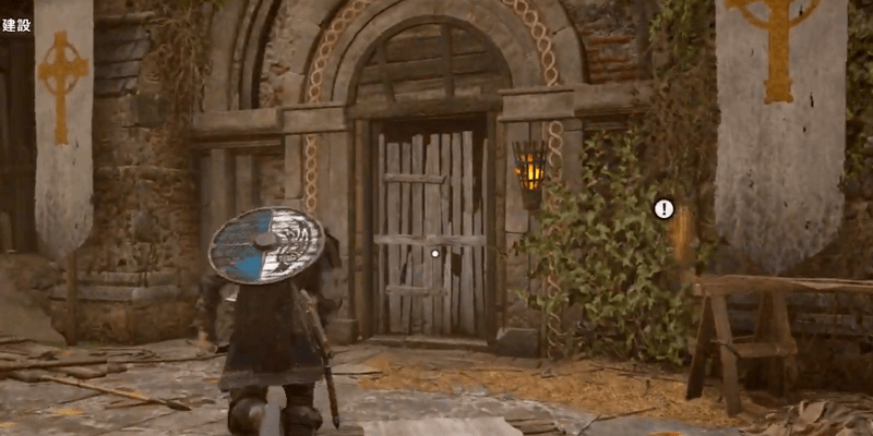 修道院の木の扉