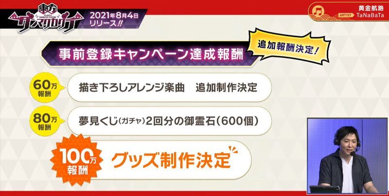 追加の事前登録報酬