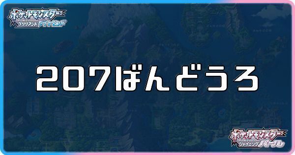 207番道路に出現するポケモン