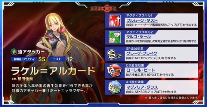 ラケル=アルカードの性能