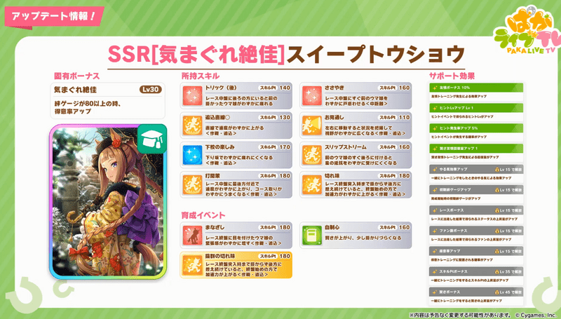 ［気まぐれ絶佳］スイープトウショウ