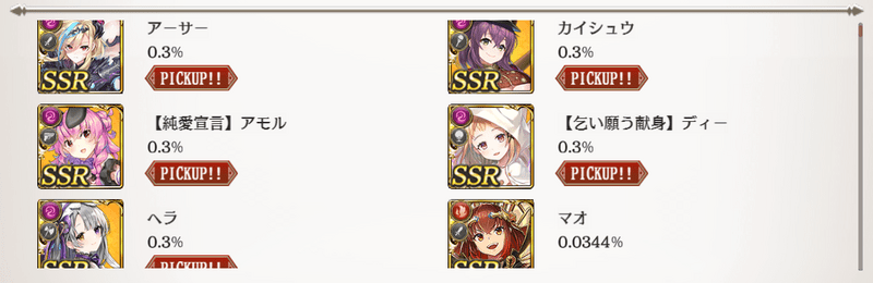 ピックアップ対象