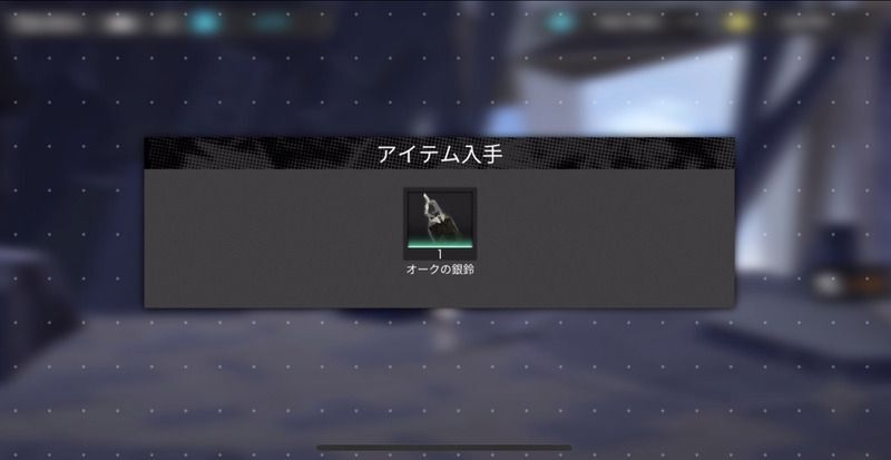 ギフトアイテムの入手画面