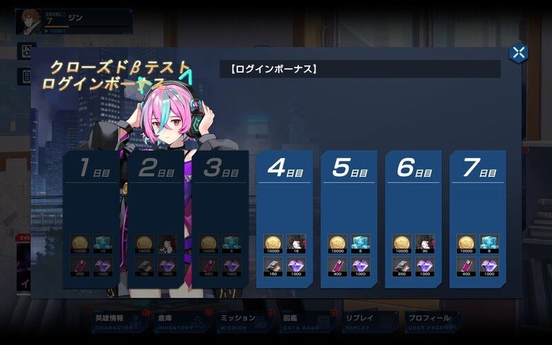 ログインボーナス報酬