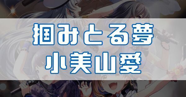 掴みとる夢 小美山愛
