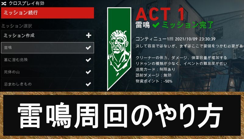 雷鳴周回のやり方と必要なカード