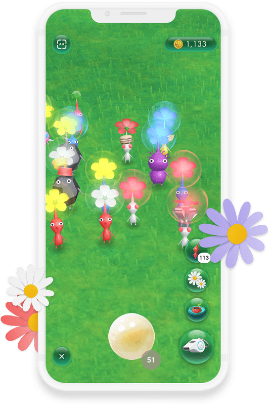 エキスをあげて花を咲かせた画面