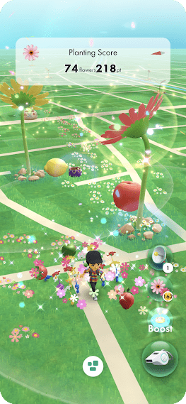 花を咲かせた画面