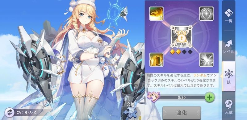 戦姫のスキル強化