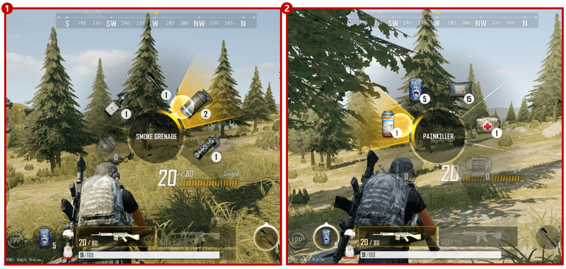 回復と投げ物のウィジェットが更新