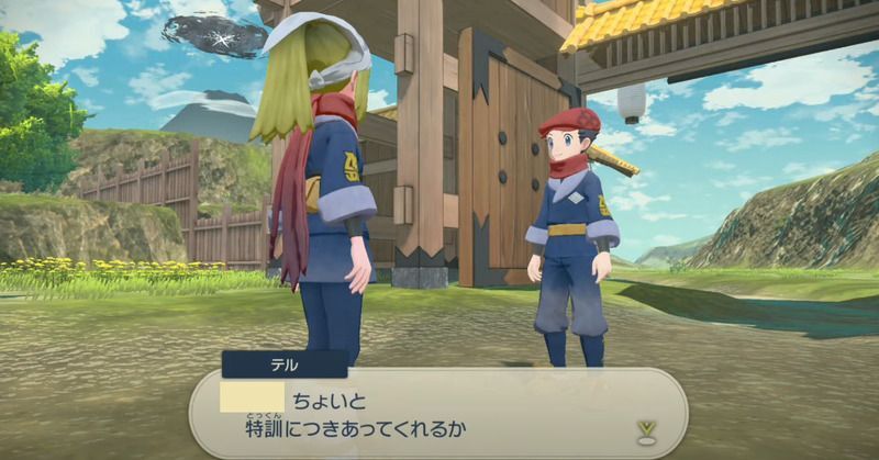 コトブキムラの表門でテル/ショウとバトル