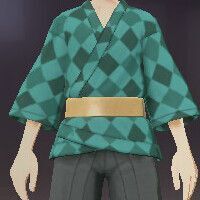 柄付き道中着道化