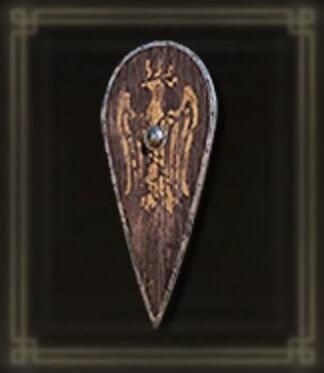 鷹紋のウッドシールド