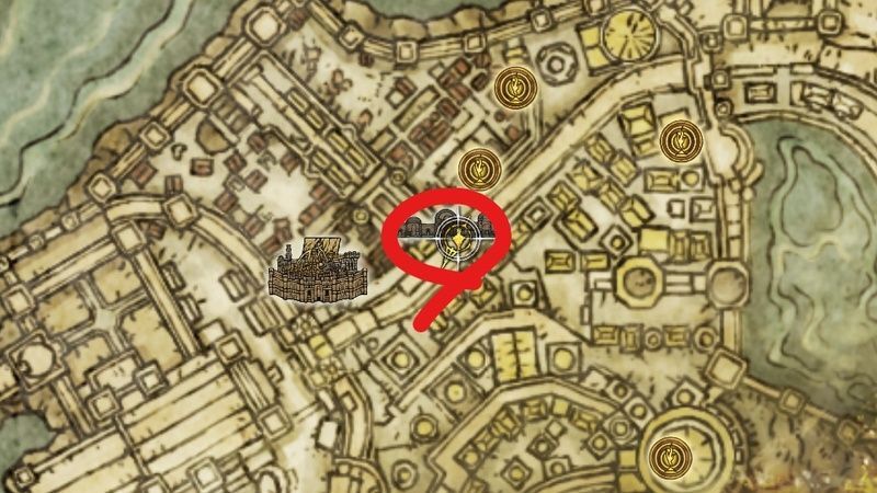 緋琥珀のメダリオン+2のマップ位置