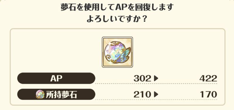 スタミナの回復に消費