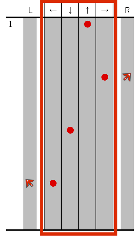 タップ・ロングノーツのレーン