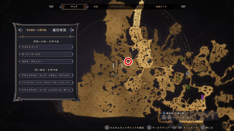 クラックマスト・コーヴのラッキーダイスの場所マップ⑦