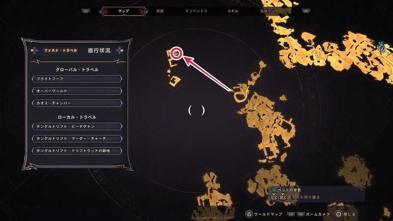 タングルドリフトのラッキーダイスの場所マップ⑪