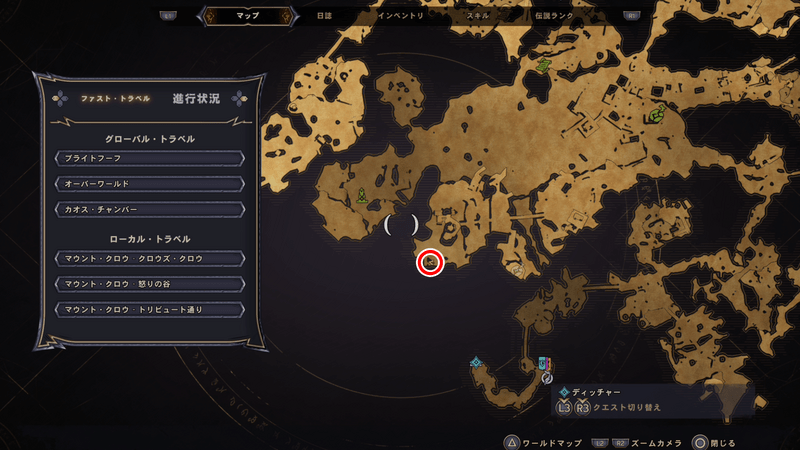 マウント・クロウのラッキーダイスの場所マップ④