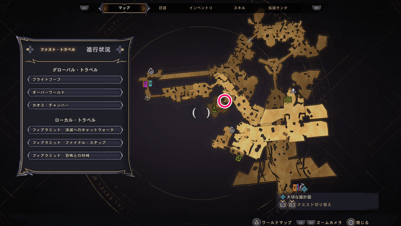 フィアラミッドのラッキーダイスの場所マップ⑤